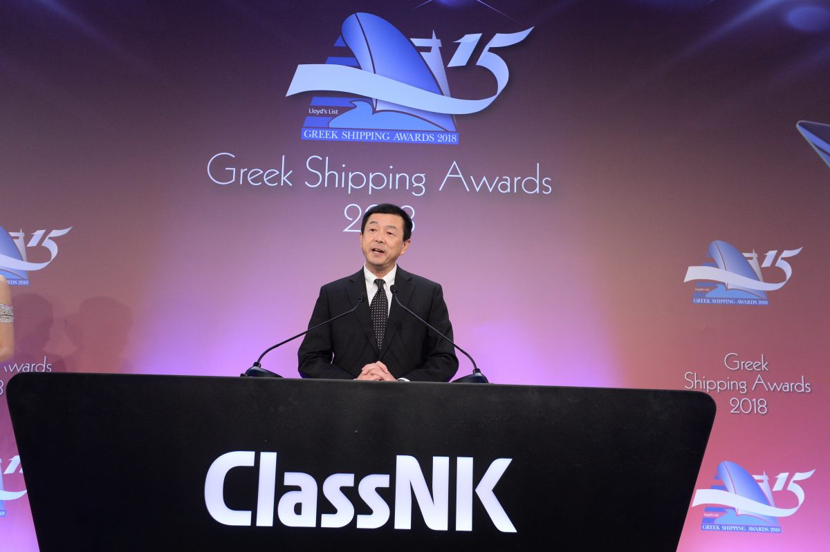 Seiichi Gyobu, Corporate Officer, Regional Manager of Eastern Mediterranean Sea and Northern Black Sea for Event Sponsor ClassNK opened the event with a few words to the international audience.